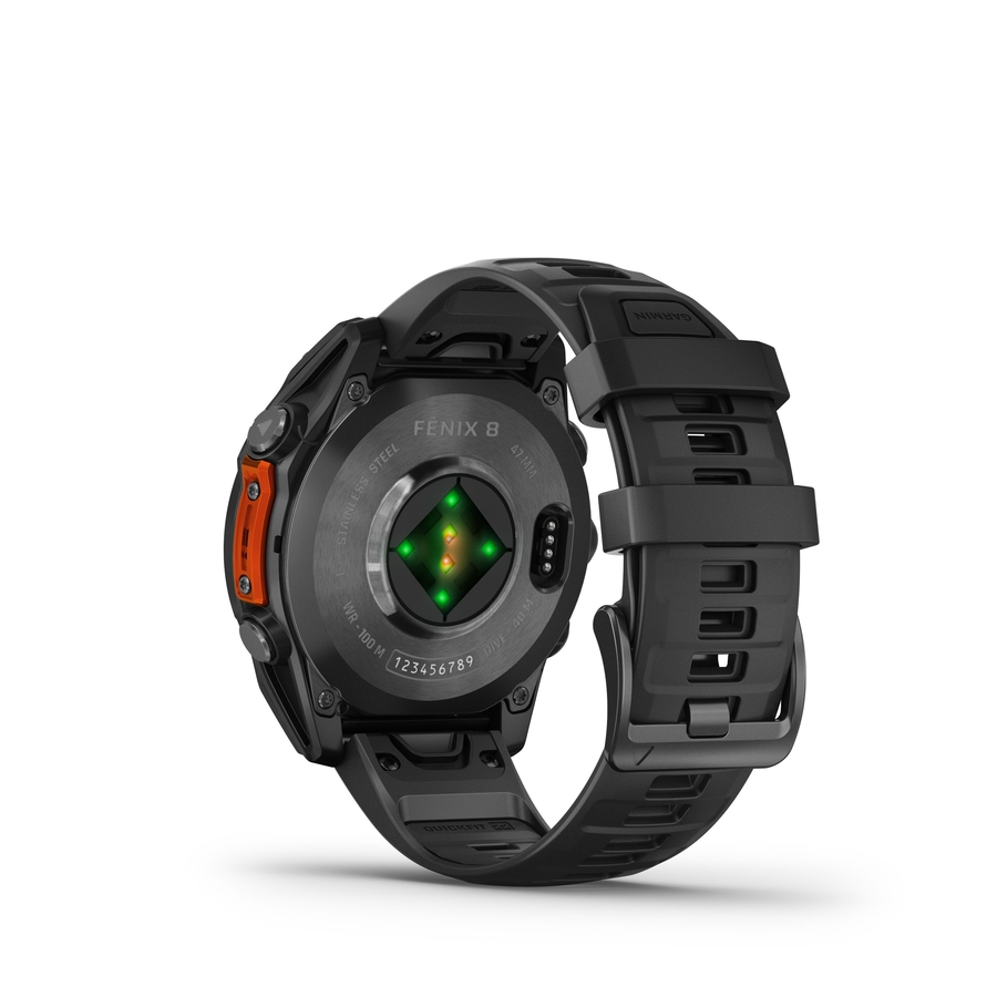 Garmin fēnix  8 – 47 mm AMOLED Slate Grey met zwarte siliconen band 10